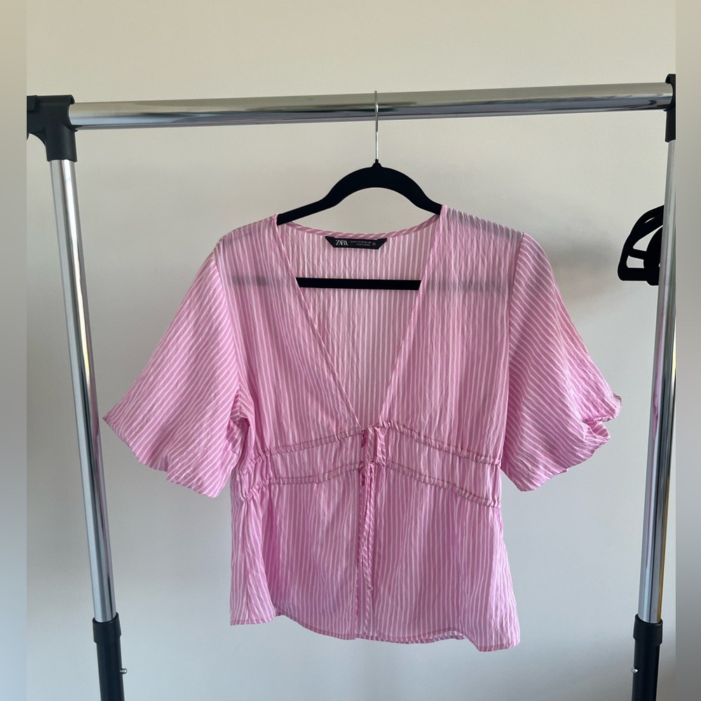 Zara Striped Pink Top